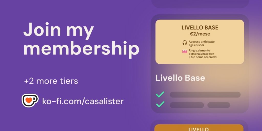 Ko-fi Casa Lister - Membership